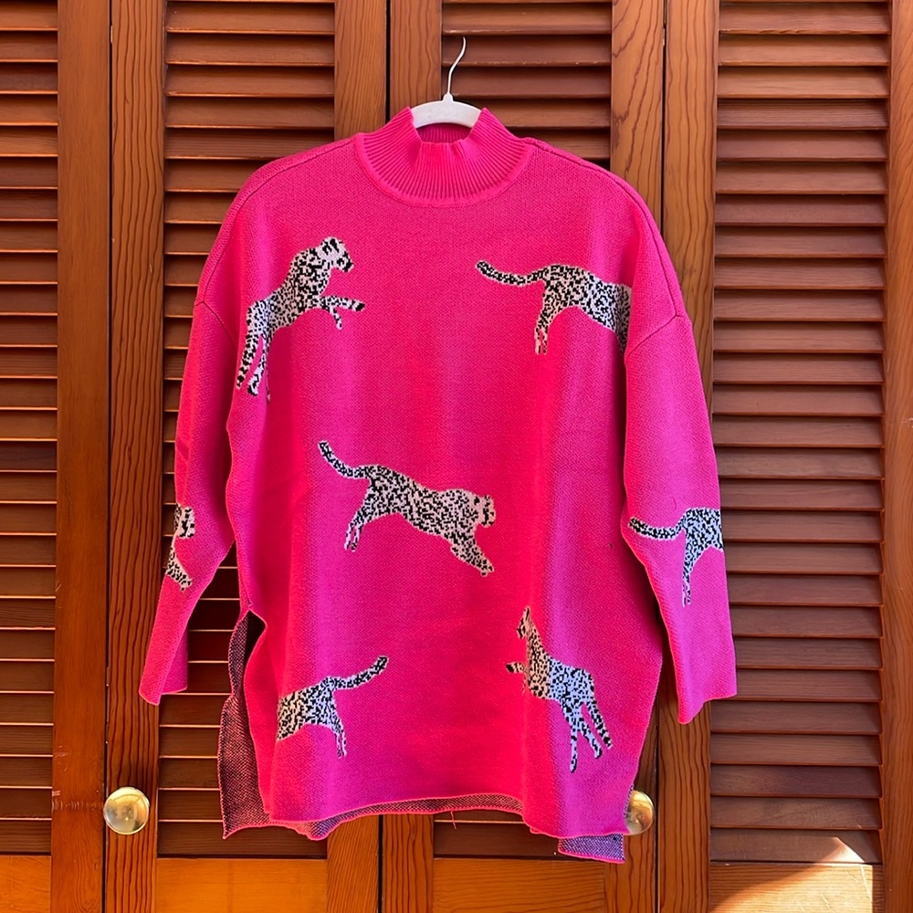 NWT Leopard Tunic Sweater